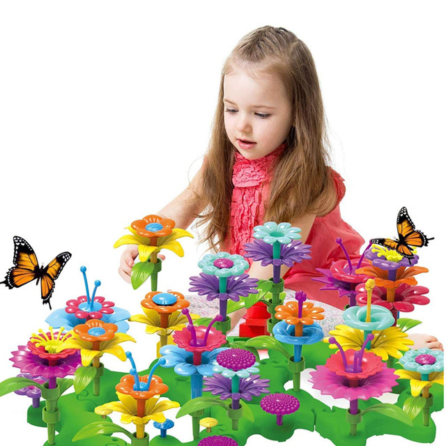 Jardim de flor conjunto de construção brinquedo para a menina construir um  buquê conjuntos para 3 4 5 6 7 8 9 10 anos de idade empilhamento jogo para  crianças brinquedo educativo Kits de artesanato Presentes de Natal -  AliExpress